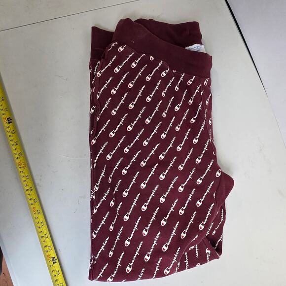 Champion Print Burgundy Tapered Sweats, Mens, XL - Picture 2 of 9